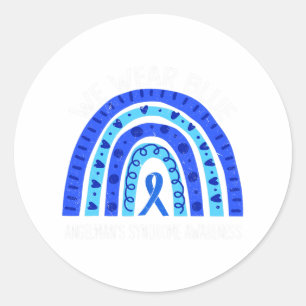 We Wear Blue For Angelman’s Syndrome Awareness  Classic Round Sticker