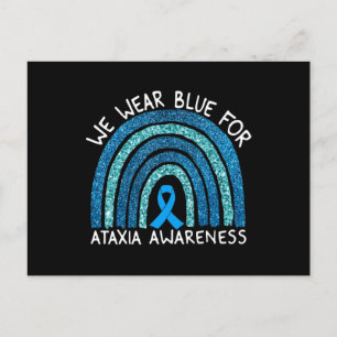 We Wear Blue For Ataxia Awareness Rainbow Gift T-S Postcard