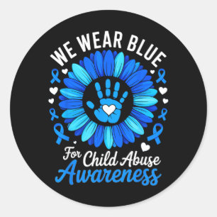 We Wear Blue for Child Abuse Prevention Awareness Classic Round Sticker