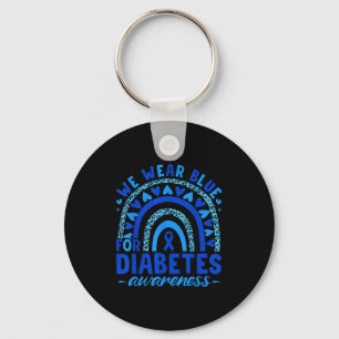 We Wear Blue For Diabetes Awareness Blue Heart Rai Key Ring
