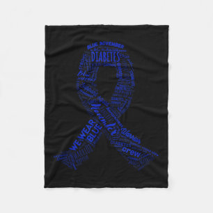 We Wear Blue November Diabetes Awareness Support S Fleece Blanket