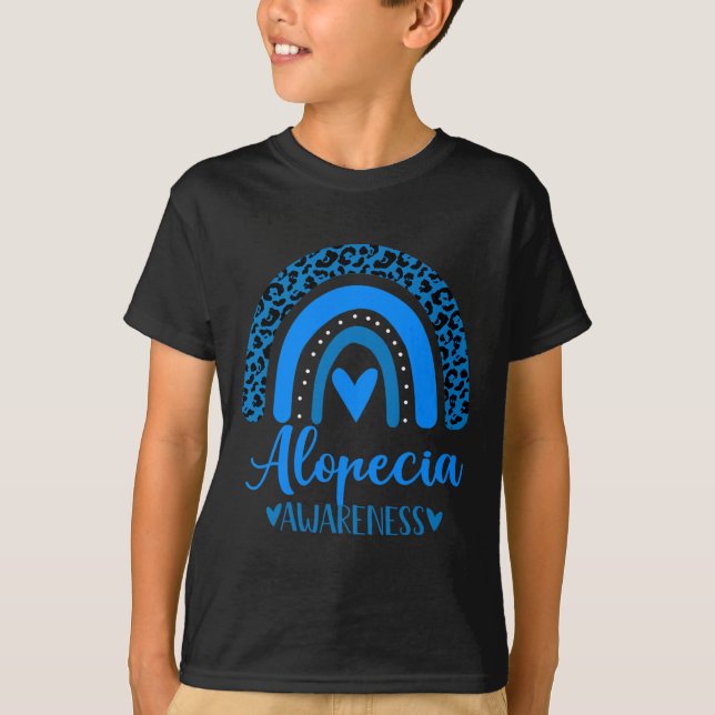 we wear Blue rainbow awsewome for Alopecia Awarene T-Shirt (Front)