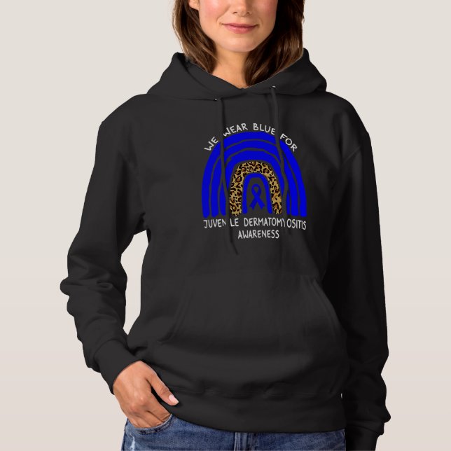 We Wear Blue Rainbow ForJuvenile Dermatomyositis A Hoodie (Front)