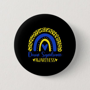 We Wear Blue Yellow Rainbow Awsewome Down Syndrome 6 Cm Round Badge