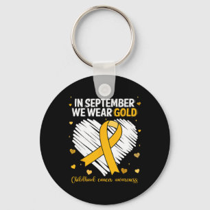 We Wear Gold Childhood Cancer Awareness Gold Ribbo Key Ring