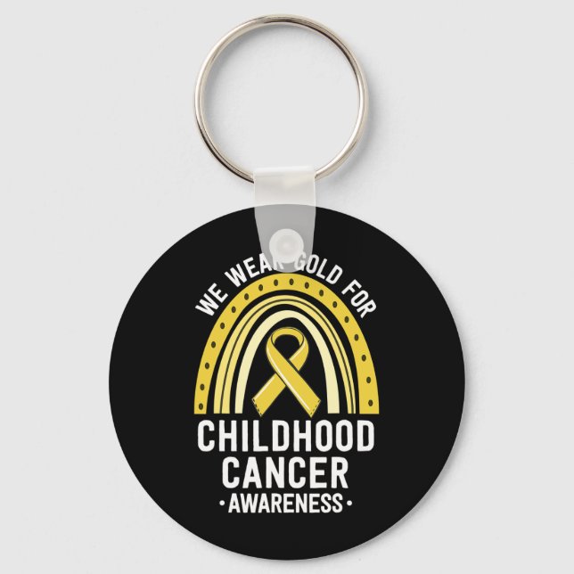 We Wear Gold Childhood Cancer Awareness Matching F Key Ring (Front)