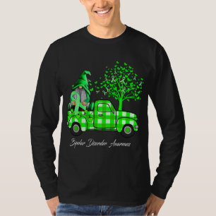 We Wear Green For Bipolar Disorder Awareness Gnome T-Shirt