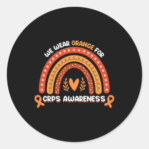 We Wear Orange For Crps Awareness Month Orange Rib Classic Round Sticker
