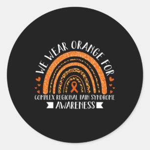 We Wear Orange For Crps Awareness Rainbow Gift Classic Round Sticker