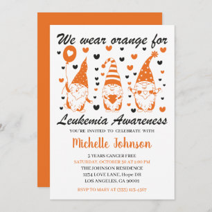 We Wear Orange for Leukaemia Awareness Cancer Free Invitation