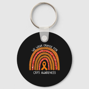 We Wear Orange Ribbon For CRPS Awareness Rainbow Key Ring