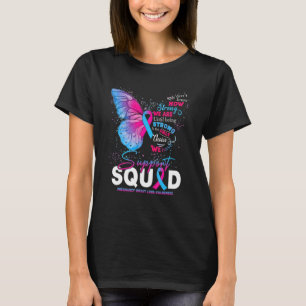 We Wear Pink And Blue Butterfly Support Pregnancy T-Shirt