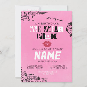We Wear Pink Birthday Invitation   Mean Girls