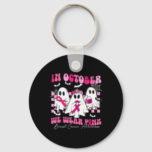 We Wear Pink Breast Cancer Awareness Ghost Hallowe Key Ring