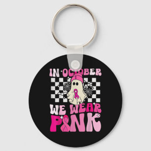 We Wear Pink Funny Ghost Halloween Breast Cancer  Key Ring