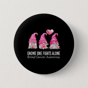 We Wear Pink Gnome Gnomies Breast Cancer Awareness 6 Cm Round Badge