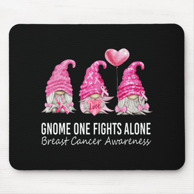 We Wear Pink Gnome Gnomies Breast Cancer Awareness Mouse Pad (Front)