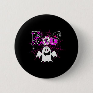 We Wear Pink Witch Hat Boo Ghost Breast Cancer Hal 6 Cm Round Badge