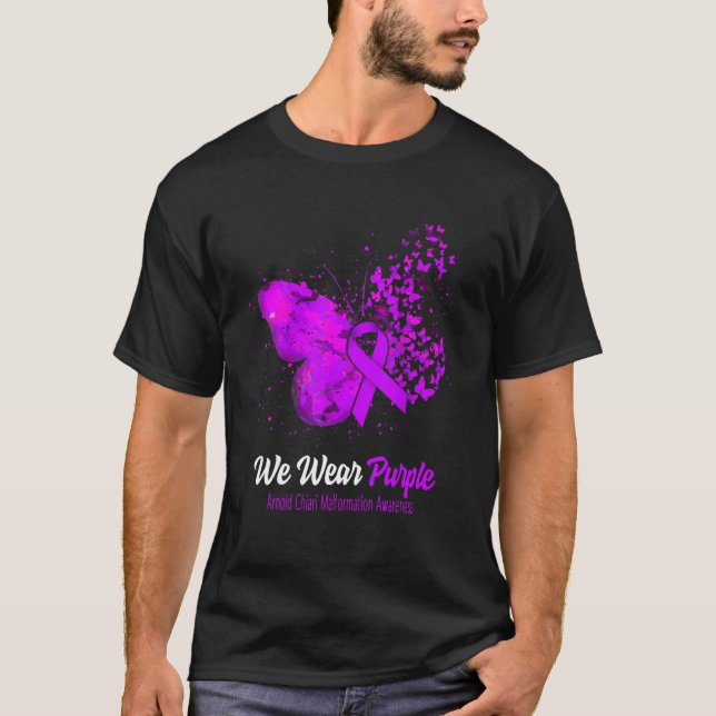 We Wear Purple Arnold Chiari Malformation Awarenes T-Shirt (Front)