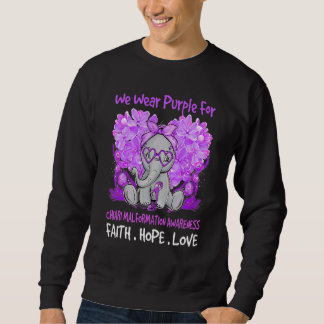 We Wear Purple Chiari Malformation Awareness Messy Sweatshirt