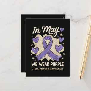 We Wear Purple Cystic Fibrosis Awareness Holiday Postcard