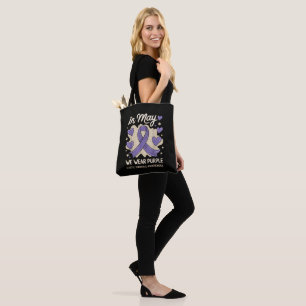 We Wear Purple Cystic Fibrosis Awareness Tote Bag