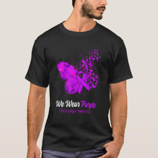 We Wear Purple Fibromyalgia Awareness Butterfly T-Shirt