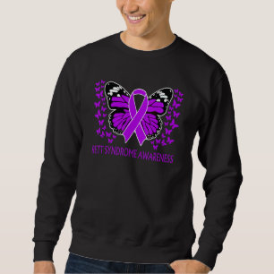 We Wear Purple For Rett Syndrome Awareness Butterf Sweatshirt