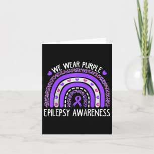 We Wear Purple Leopard Rainbow For Epilepsy Awaren Card