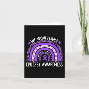 We Wear Purple Leopard Rainbow For Epilepsy Awaren Card