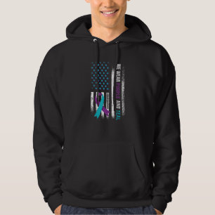 We Wear Purple & Teal, Suicide Prevention Awarenes Hoodie