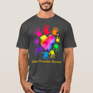 We Wear Rainbow Heart For Suicide Prevention Aware T-Shirt