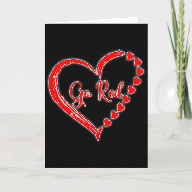 We Wear Red At February Go Red Heart Disease Aware Card (Front)