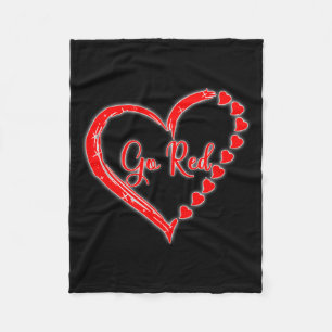 We Wear Red At February Go Red Heart Disease Aware Fleece Blanket