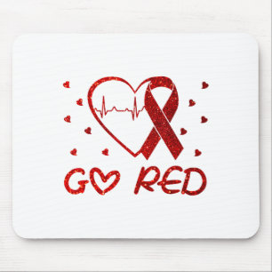 We Wear Red At February Go Red Heart Disease Aware Mouse Pad