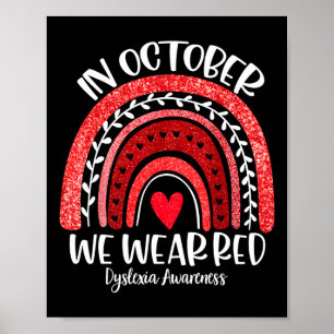 We Wear Red Dyslexia Awareness Month Dyslexia Boho Poster