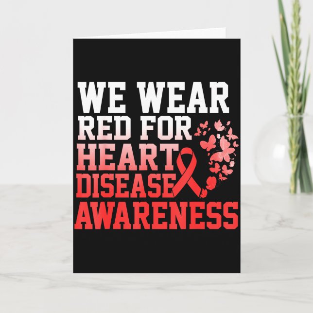 We Wear Red For Women Heart Disease Awareness Hear Card (Front)