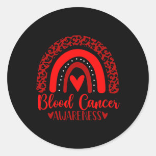 we wear Red rainbow awsewome for Blood Cancer Awar Classic Round Sticker