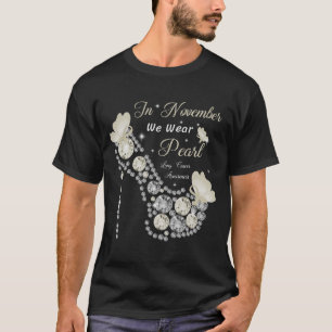 We Wear white or pearl Butterflies High Heel Lung T-Shirt