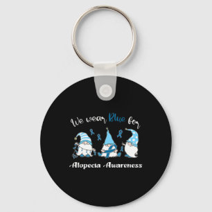 We Wear With Blue For Alopecia Awareness Key Ring