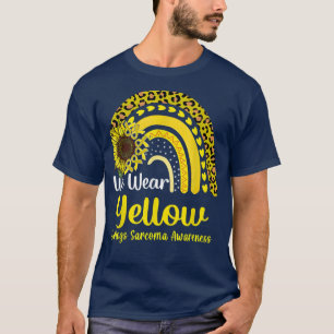 We Wear Yellow Ewings Sarcoma Awareness Rainbow  T-Shirt