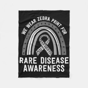We Wear Zebra Print Rare Disease Awareness Eds Fam Fleece Blanket
