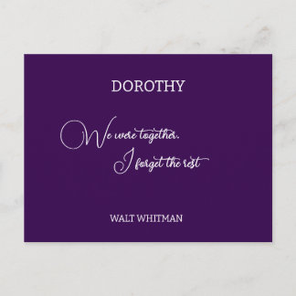 We were together Walt Whitman personalised Postcard
