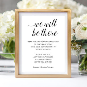 We Will Be There Memorial Seat Names Graduation Poster