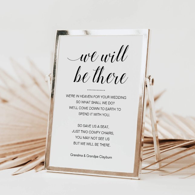 We Will Be There Memorial Seat With Names Wedding Poster (Creator Uploaded)