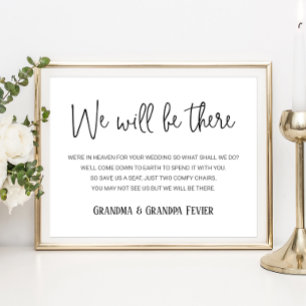 We Will Be There Memorial Seats With Names Wedding Poster