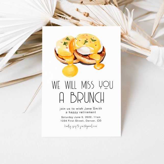 We Will Miss You A Brunch Retirement Brunch Invitation (Creator Uploaded)