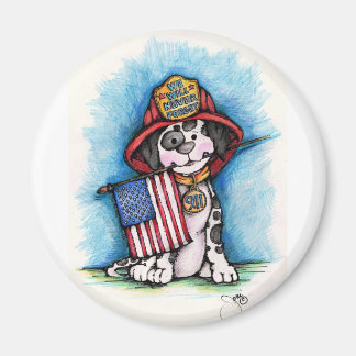 We Will Never Forget 9/11 Firefighter Dalmatian Magnet