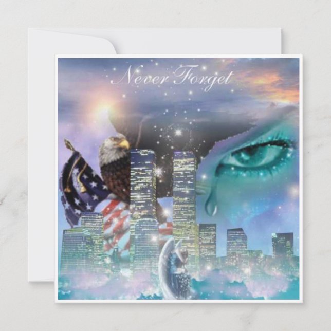 We Will Never Forget in Memory of 911 Tribute Card (Front)