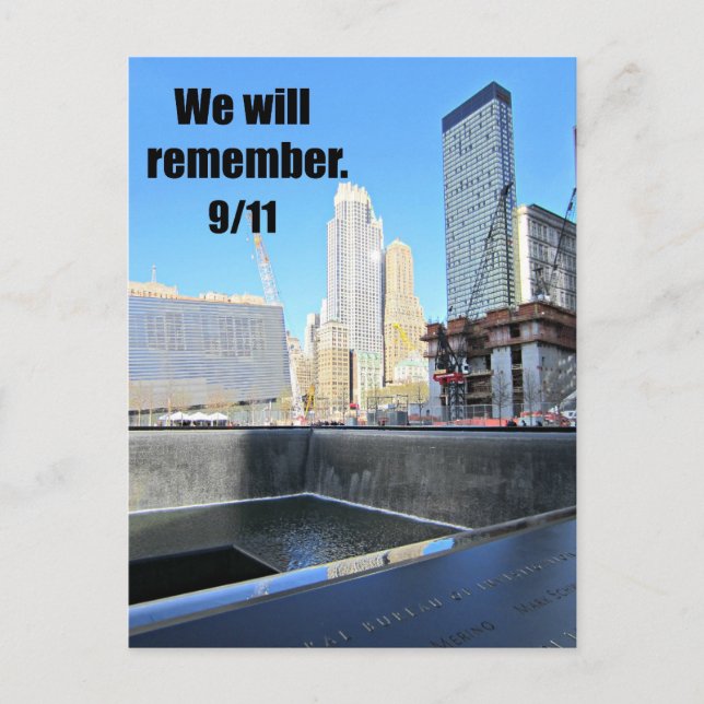 We will remember...9/11 postcard (Front)